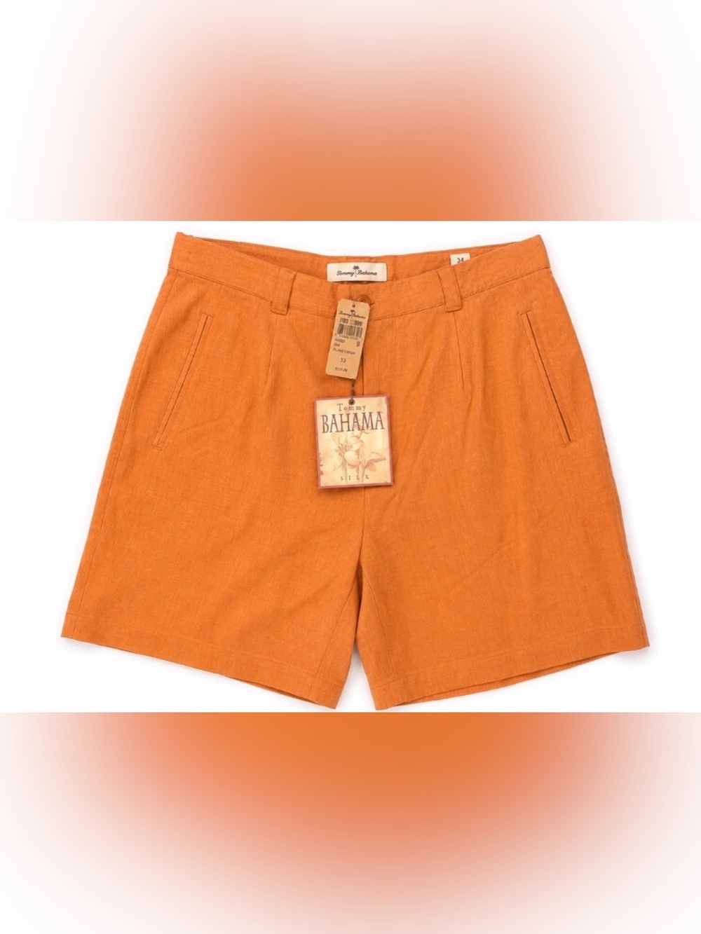 NET Tommy Bahama Silk Stretch Shorts Light Mango Flat Front Resort Golf Size 8